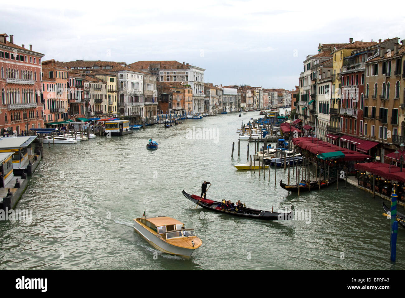 View of the Grand Canal from the Rialto Bridge Stock Photo