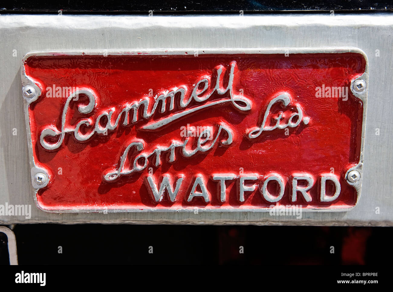 Plate on the Scammell truck used by the Bate fruit and veg company in Warrington Stock Photo
