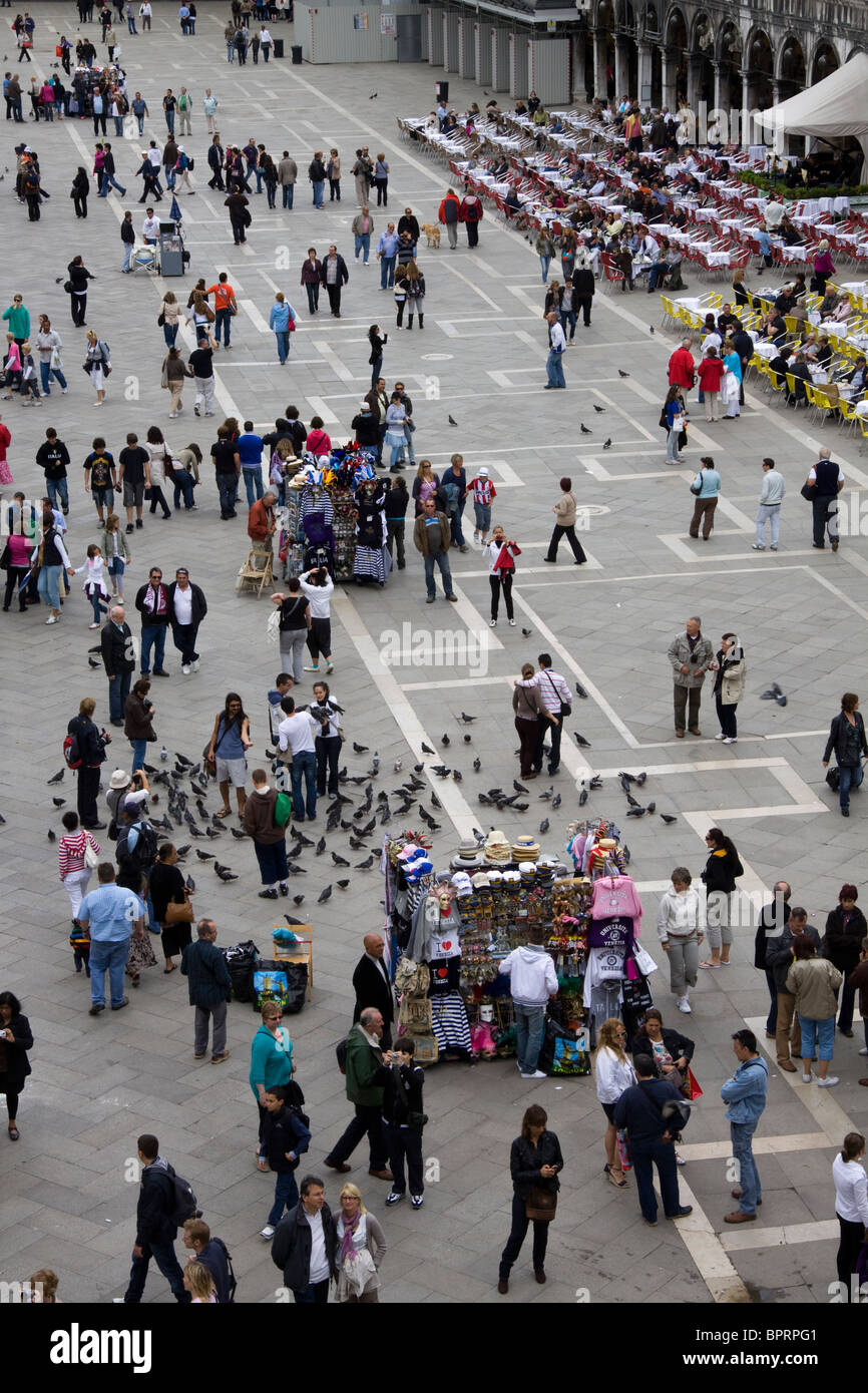 Tourists enjoying San Marco Piazza Stock Photo