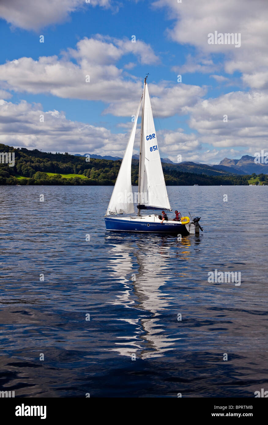 A small sailing dinghy on Windermere Cumbria England UK Stock Photo Alamy