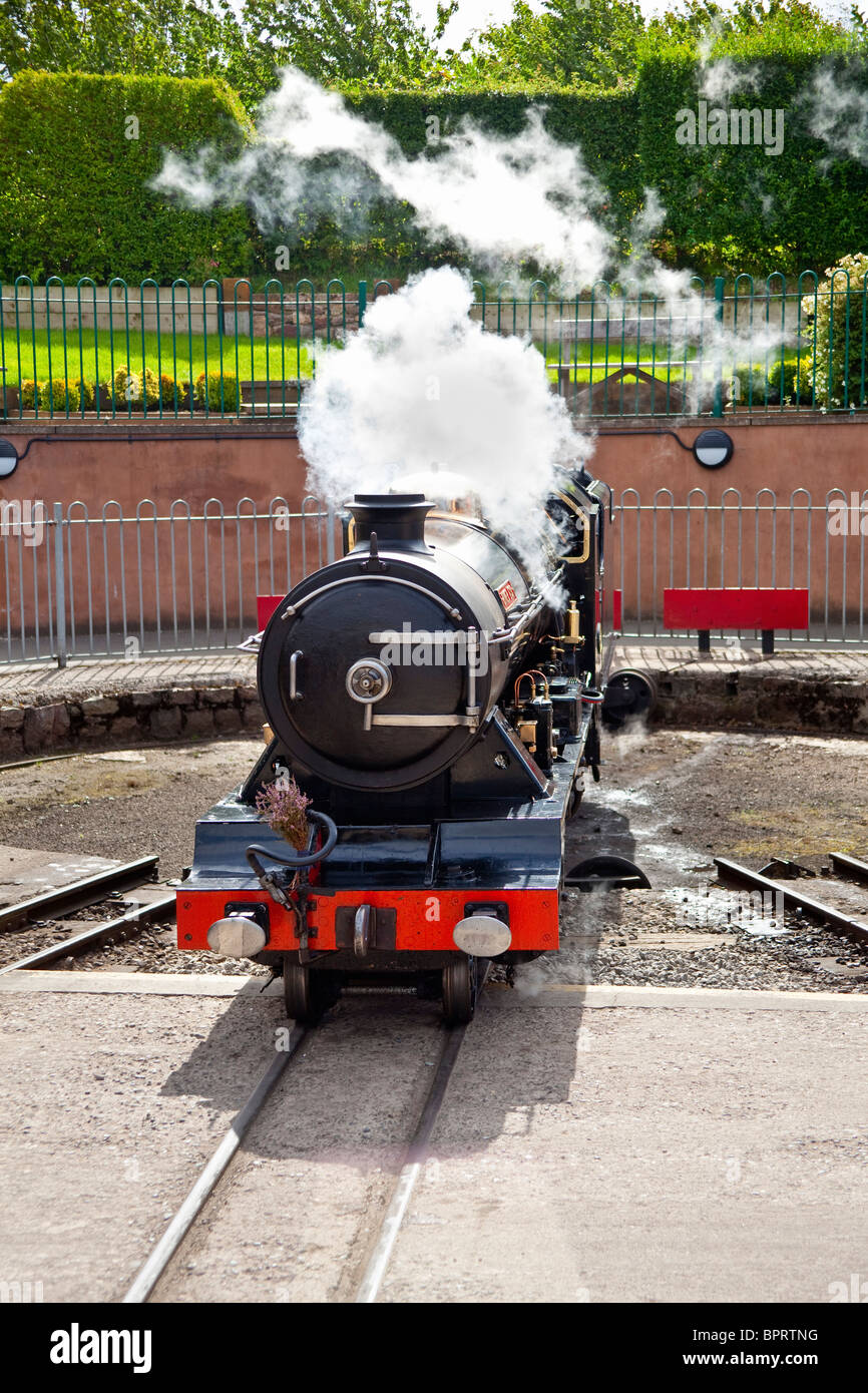 River Esk miniature steam locomotive on the Ravenglass and Eskdale steam railway Cumbria England UK Stock Photo