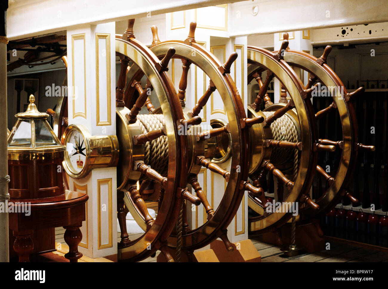 Portsmouth, HMS Warrior, Wheel House, Steering Room English British Victorian 19th century war