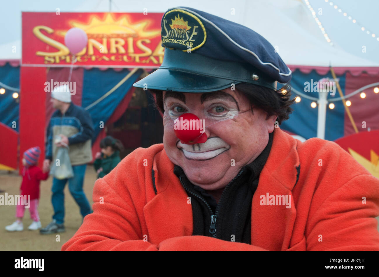 David Meatcham, clown of the Sunrise Circus Stock Photo