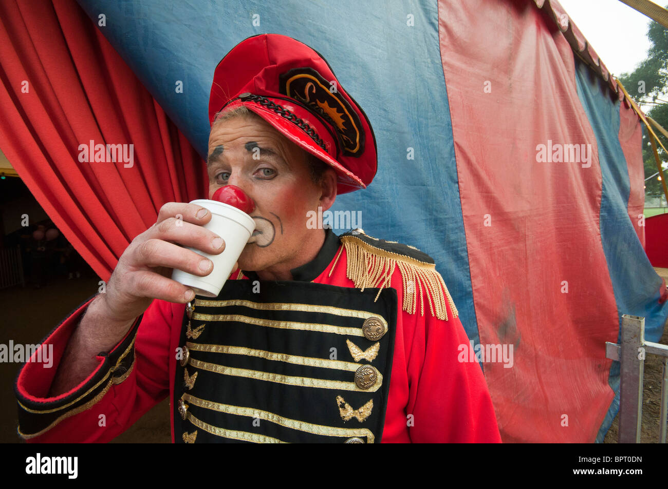 Circus clown, Gary Brophy of the Sunrise Circus Stock Photo