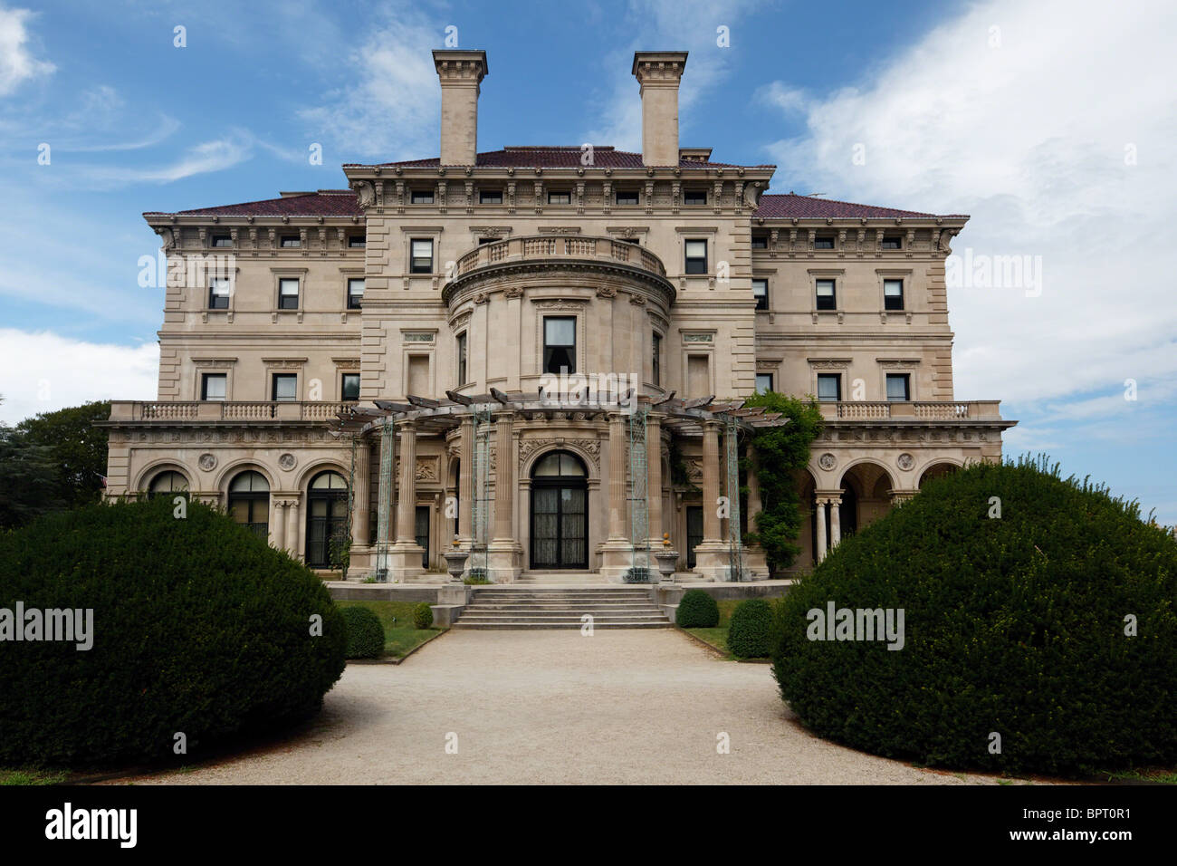 View of The Breakers Mansion from the side, Rhode Island Stock Photo