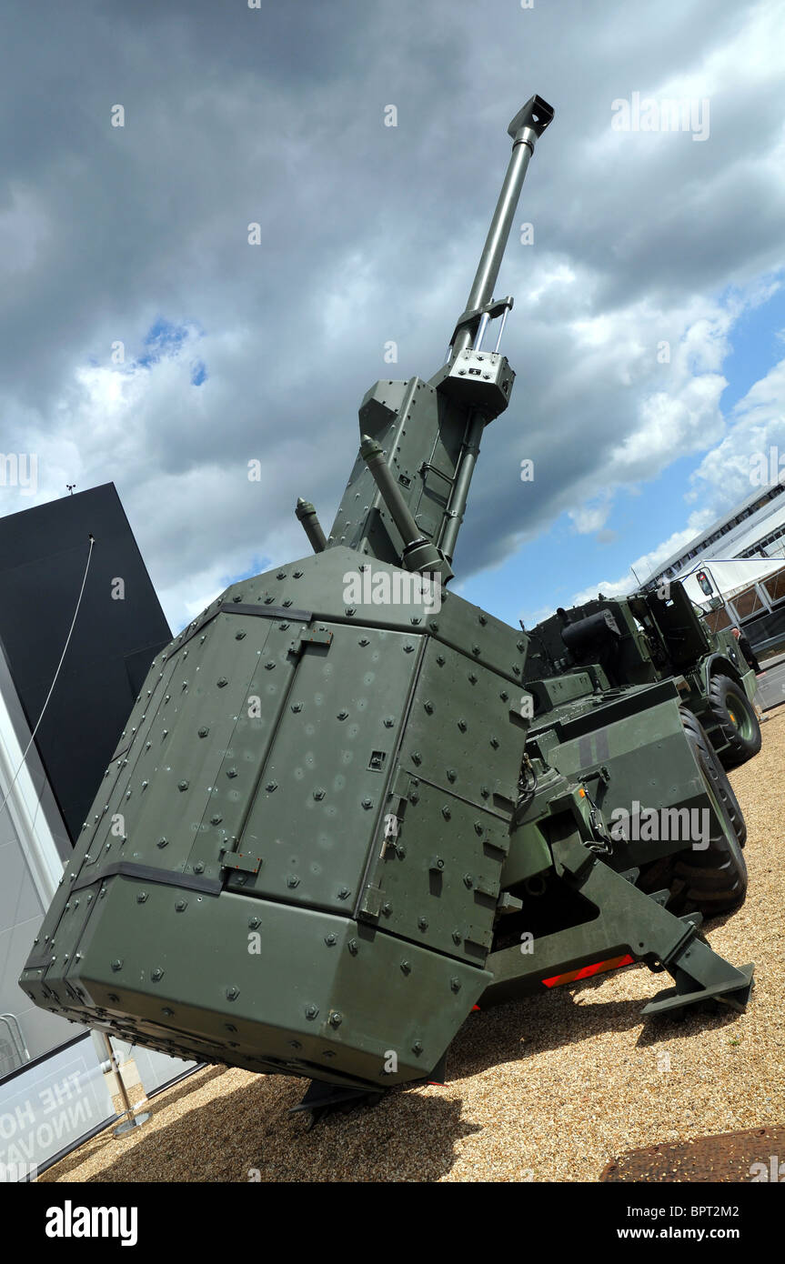 Archer gun system made by BAE Systems in the UK. Automated mobile gun that can fire shells over a very long distance. Stock Photo