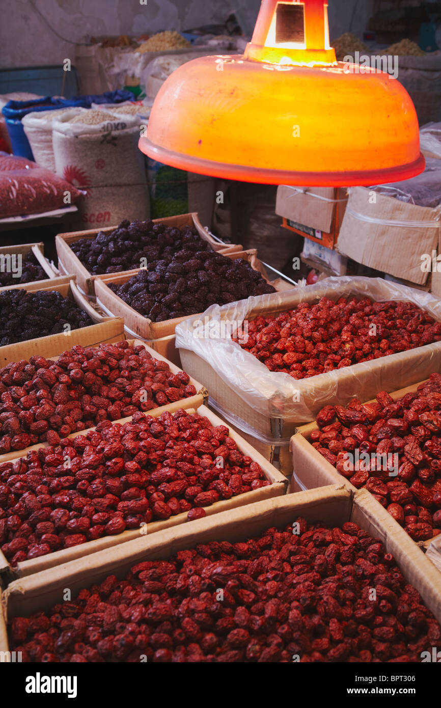 Dried plums for sale at Chinese medicine market, Guangzhou, Guangdong