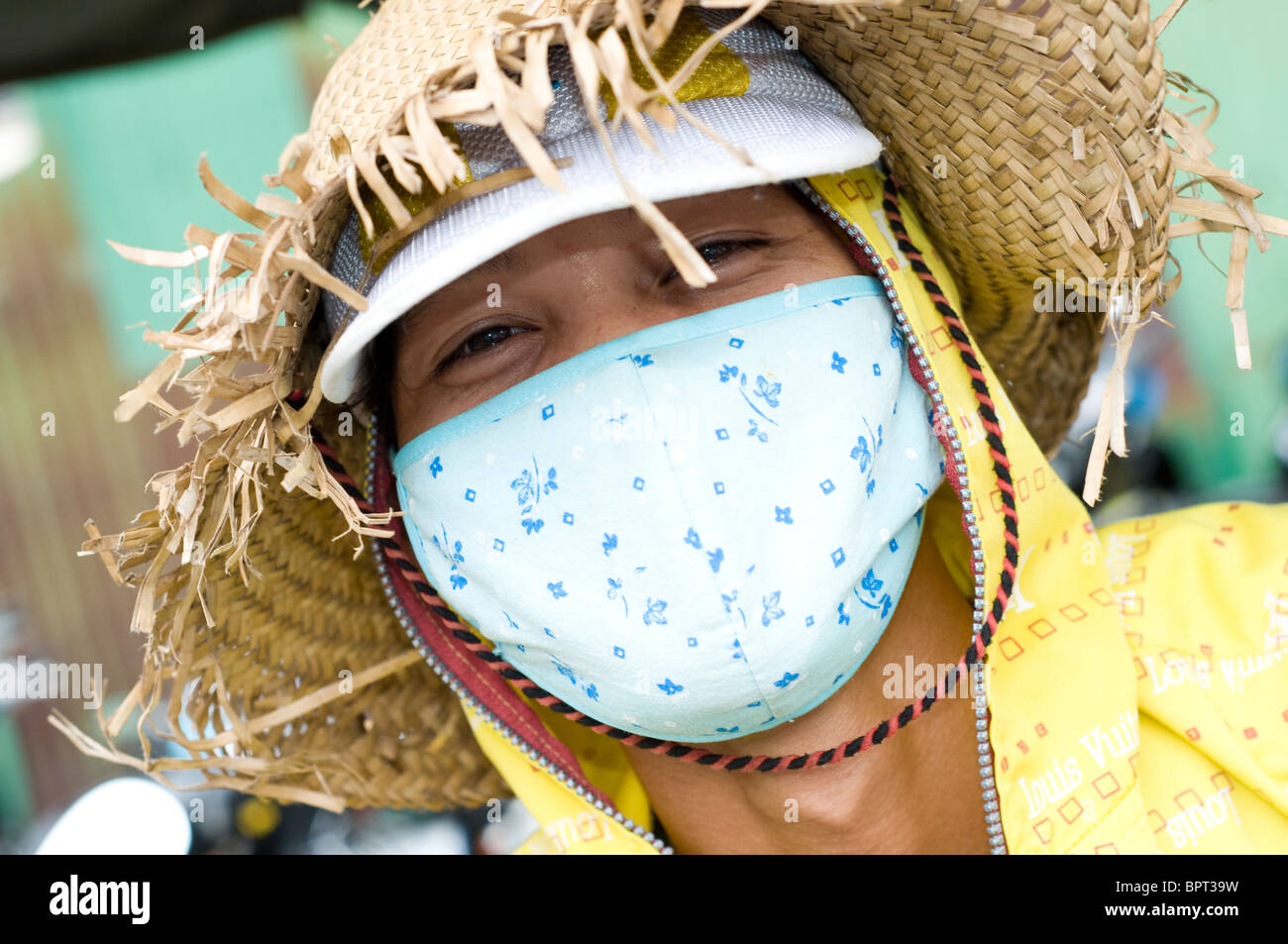 Man at O Russei Market, Phnom Penh, Cambodia Stock Photo