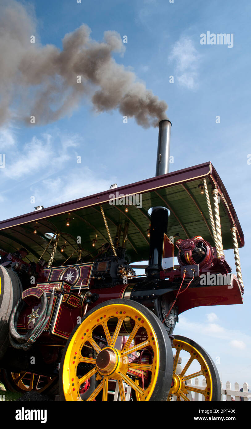 Burrell Showmans Traction Engine 'Dolphin' at the Great Dorset steam fair 2010, England Stock Photo