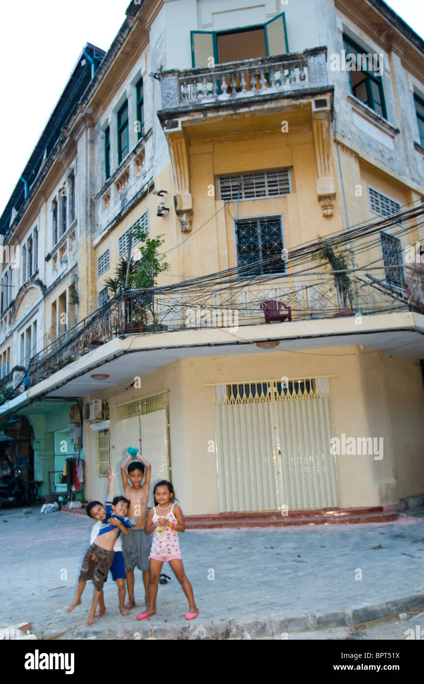 Street scene near Post Office, Phnom Penh, Cambodia Stock Photo