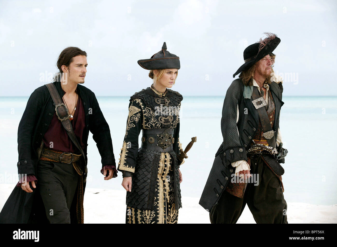 Orlando Bloom Keira Knightley Geoffrey Rush Pirates Of The Stock Photo Alamy