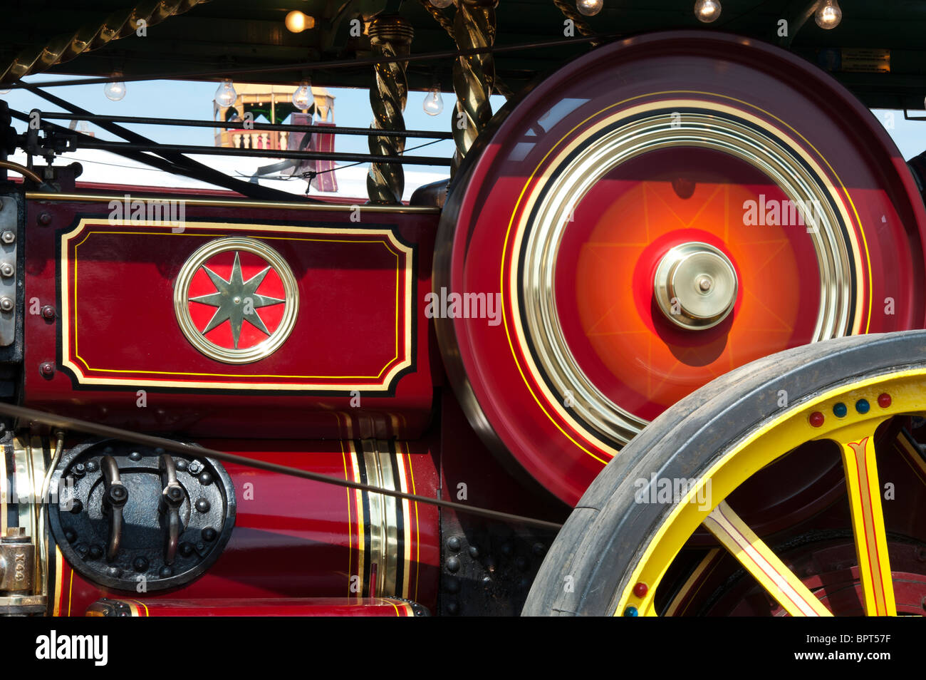 Showmans Traction Engine 'Dolphin' at the Great Dorset steam fair 2010, England Stock Photo