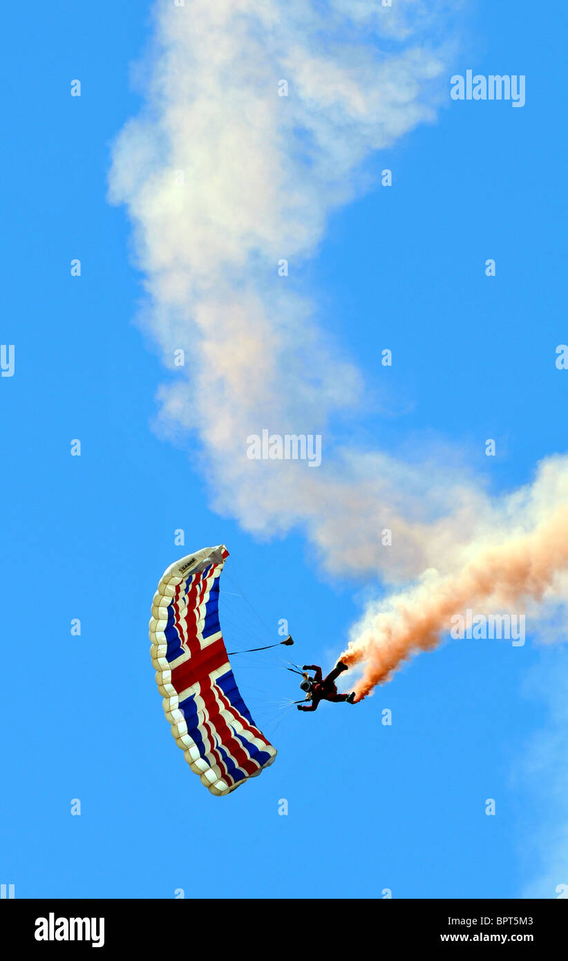 The Parachute Regiment Free Fall Display Team The Red Devils are the parachute team of the British Army Stock Photo