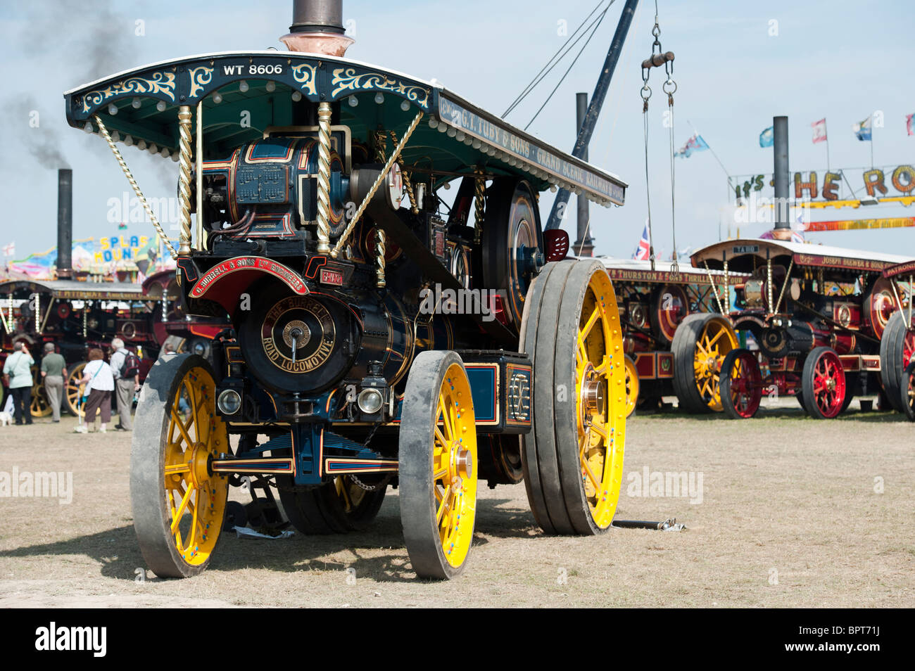 Burrell Showmans Steam traction engine, 4000 Ex Mayor at the Great Dorset steam fair 2010, England Stock Photo