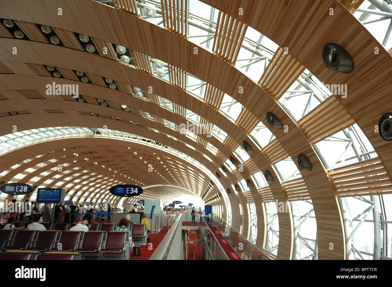 The architecture of Terminal 2 at Paris Charles de Gaulle Airport