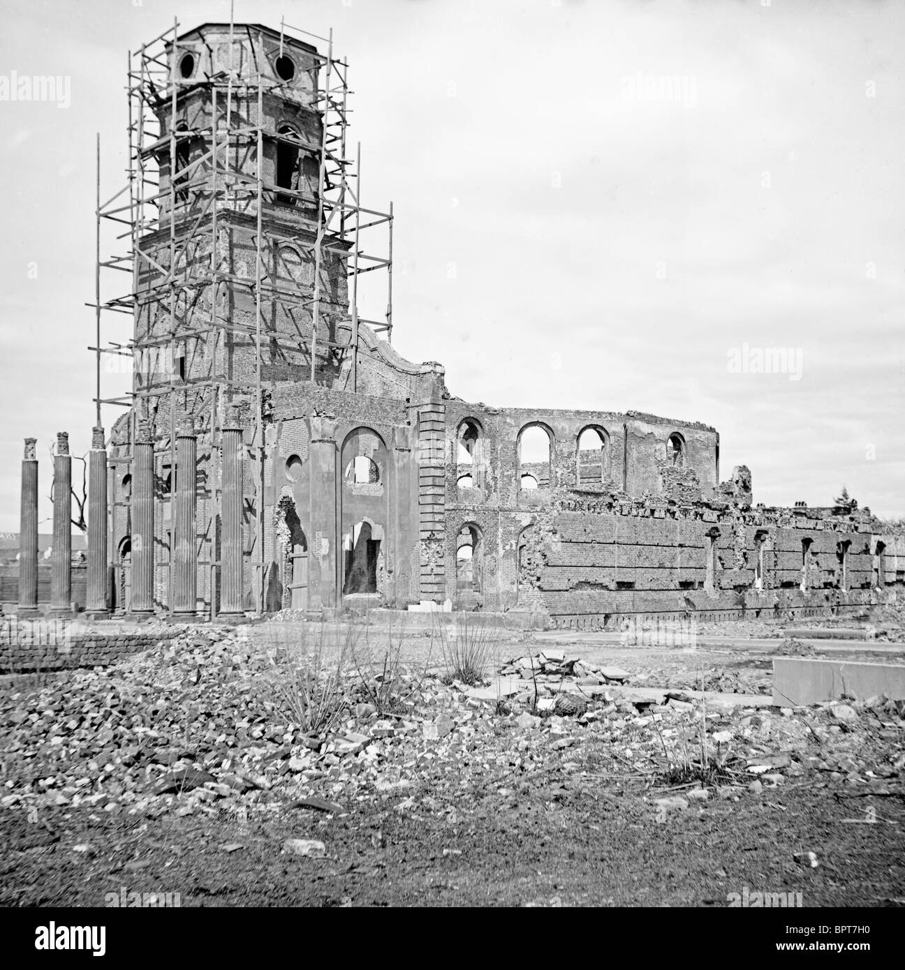 Charleston, South Carolina. Ruins of Circular Church and Secession Hall, USA Civil War Stock Photo