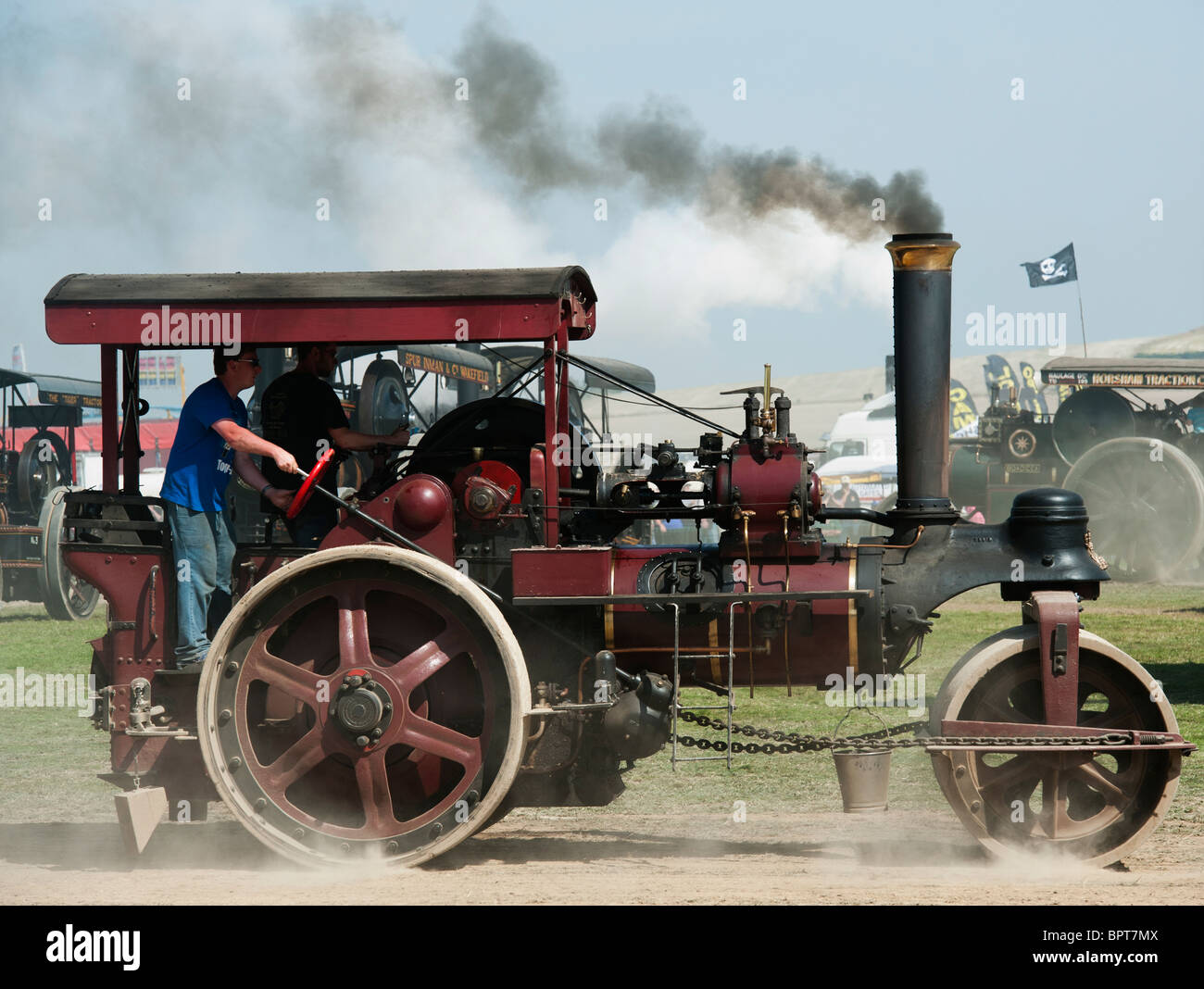Vintage Steam Roller engine at Great Dorset steam fair in England Stock Photo