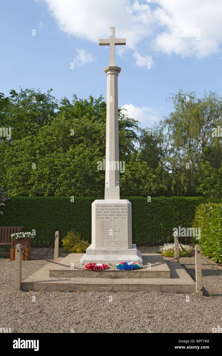 War memorial in the village of Wilberfoss, Yorkshire. Stock Photo