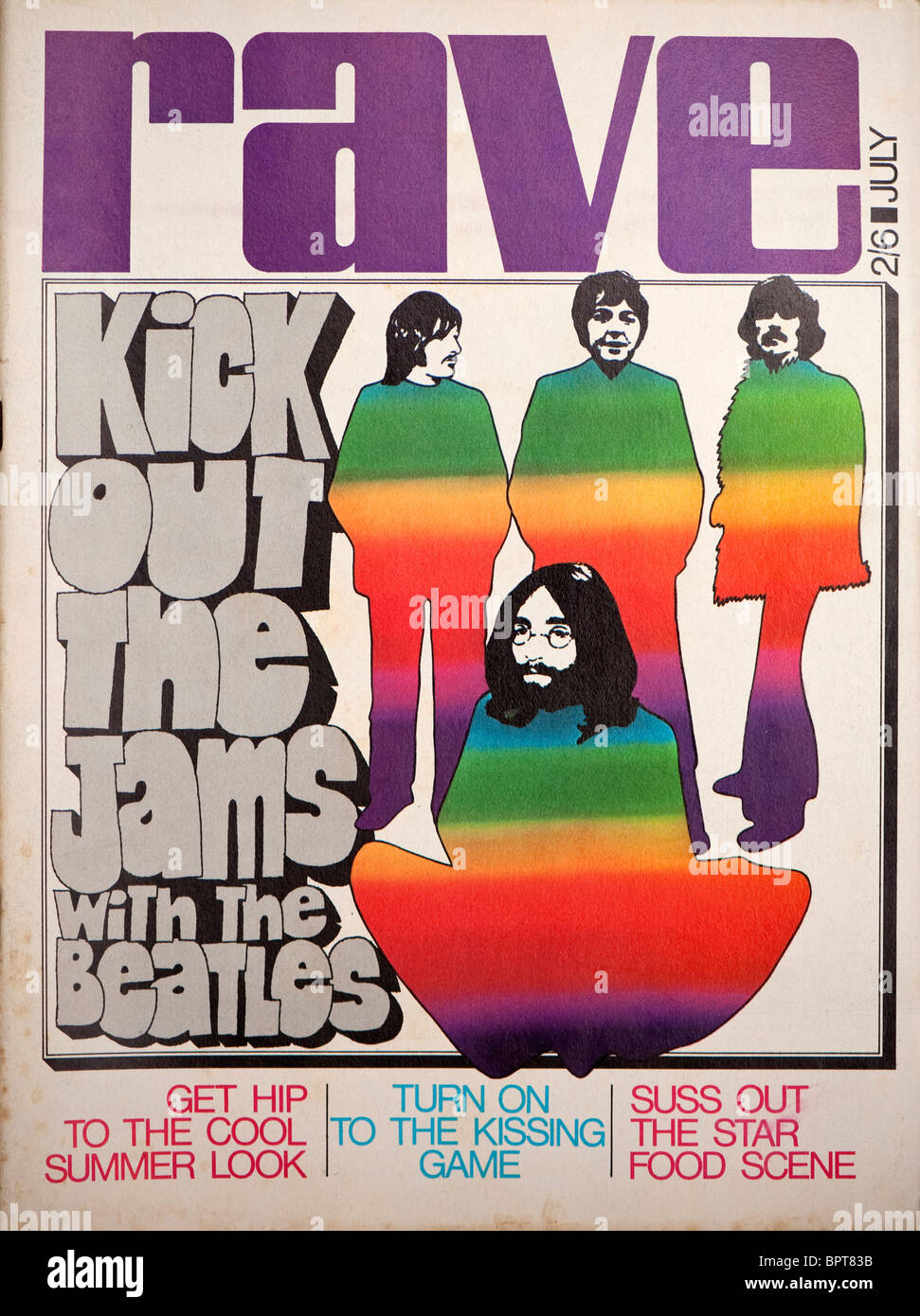 Cover of the Sixties magazine Rave showing The Beatles. Stock Photo