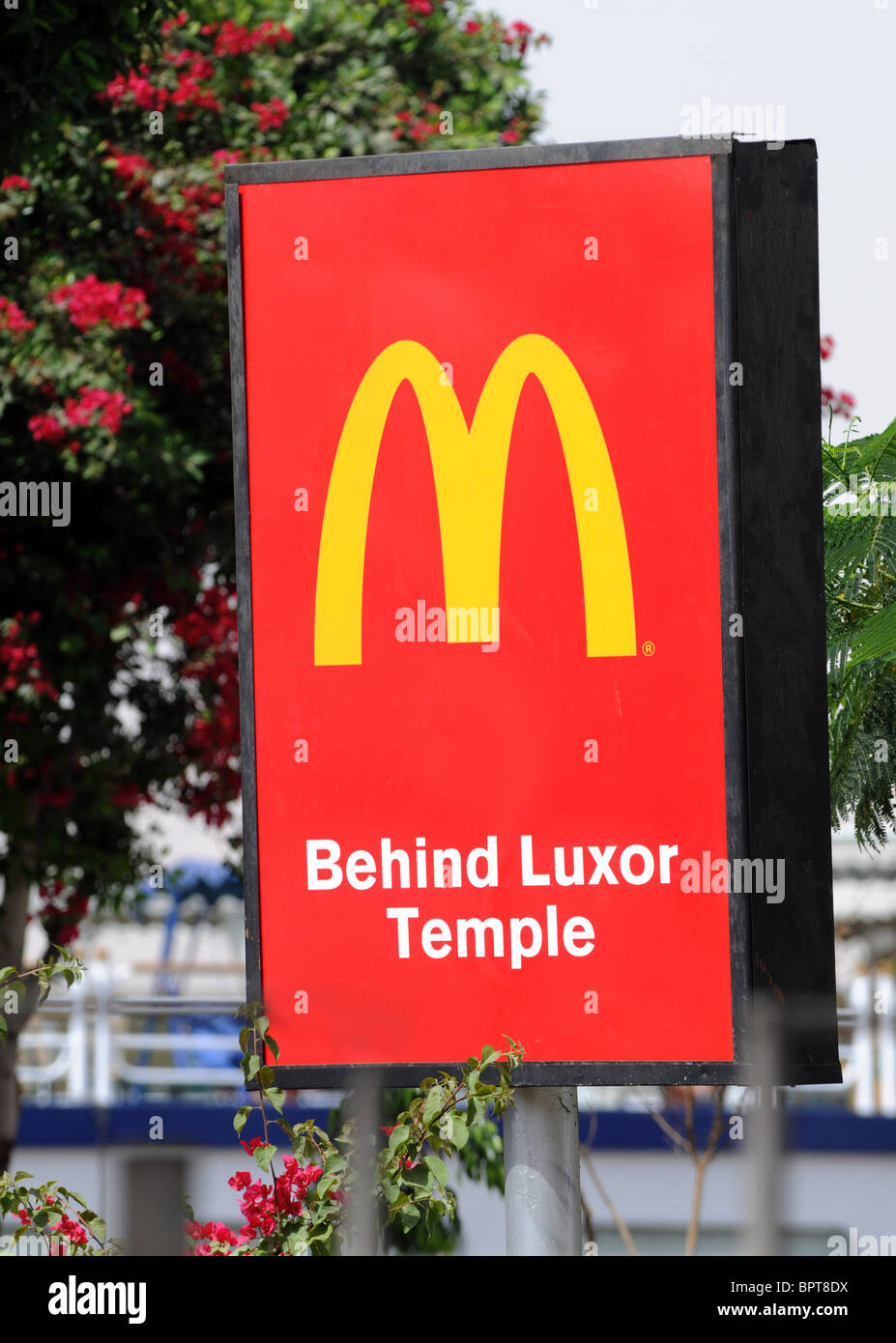 McDonald's fast food sign Luxor , Egypt. Stock Photo