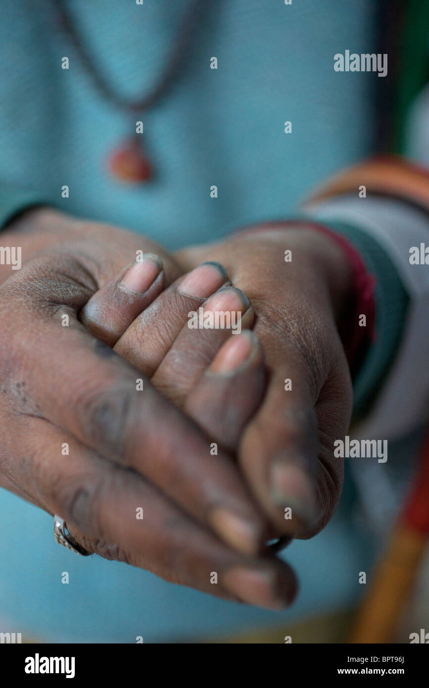 Hands of the Sadu in Rajasthan Stock Photo