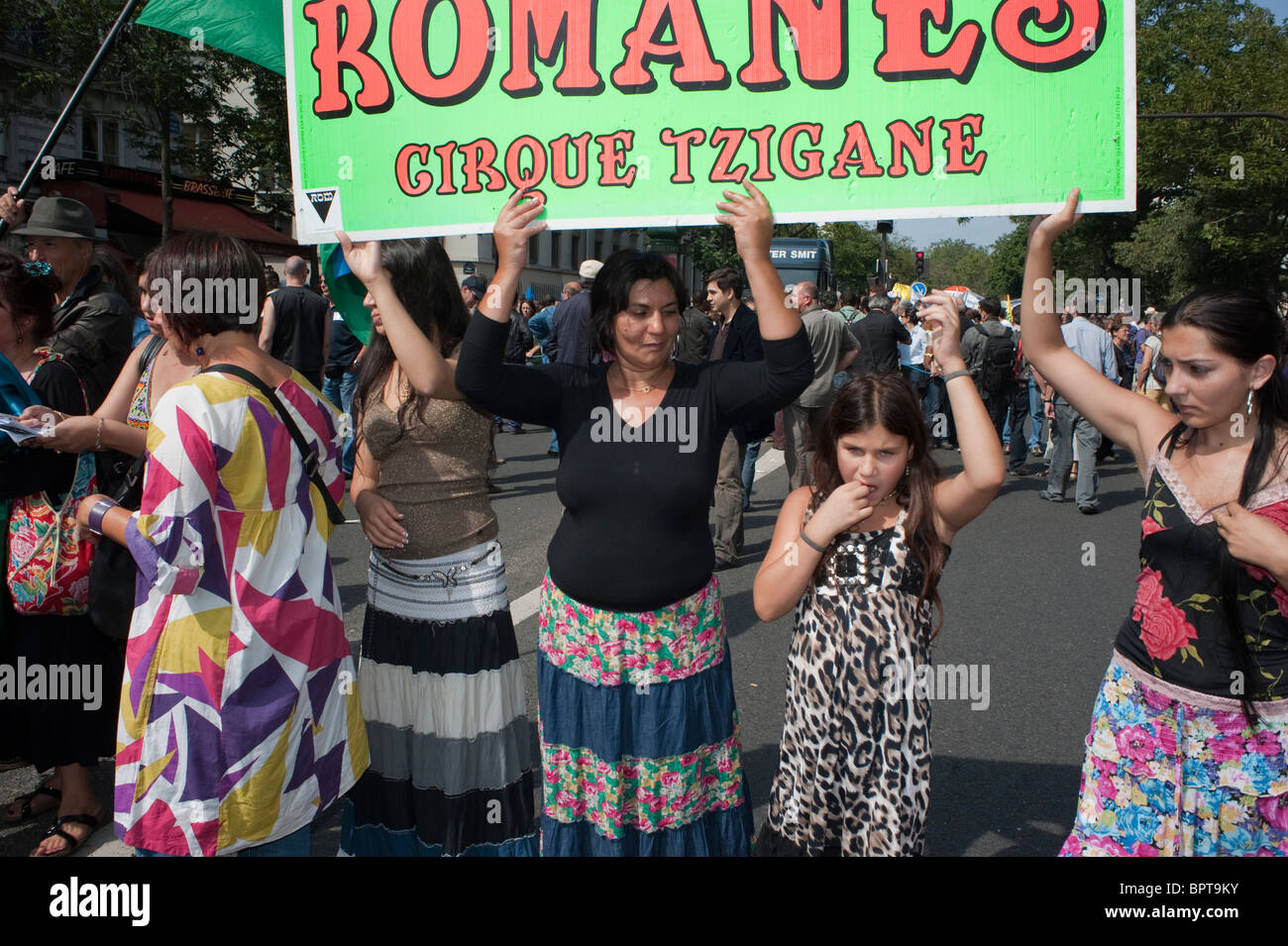 Paris, France, Crowd of Migrants, with 