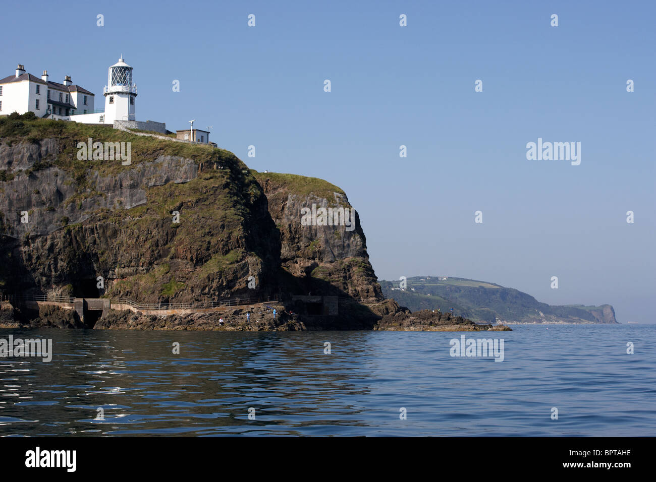 county antrim coastline at Blackhead lighthouse county antrim northern ireland uk Stock Photo