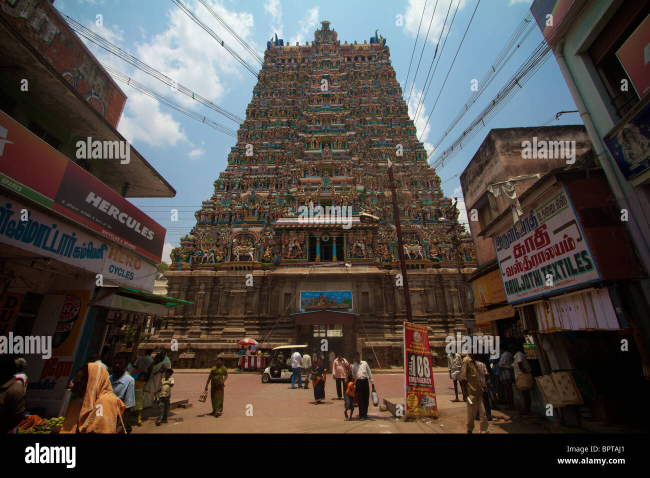 sri meenakshi temple gate Stock Photo