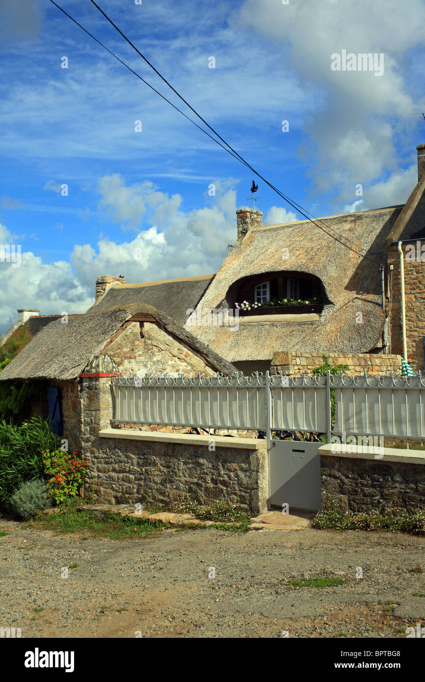 Rue Neuve, Ile aux Moines, Golfe du Morbihan, Brittany, Bretagne, France Stock Photo