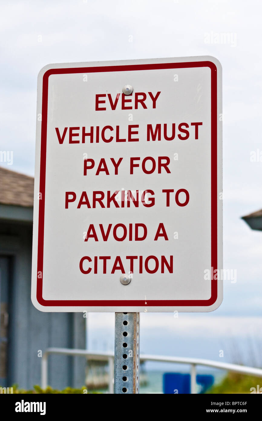 Parking sign at Wrightsville Beach, North Carolina Stock Photo Alamy