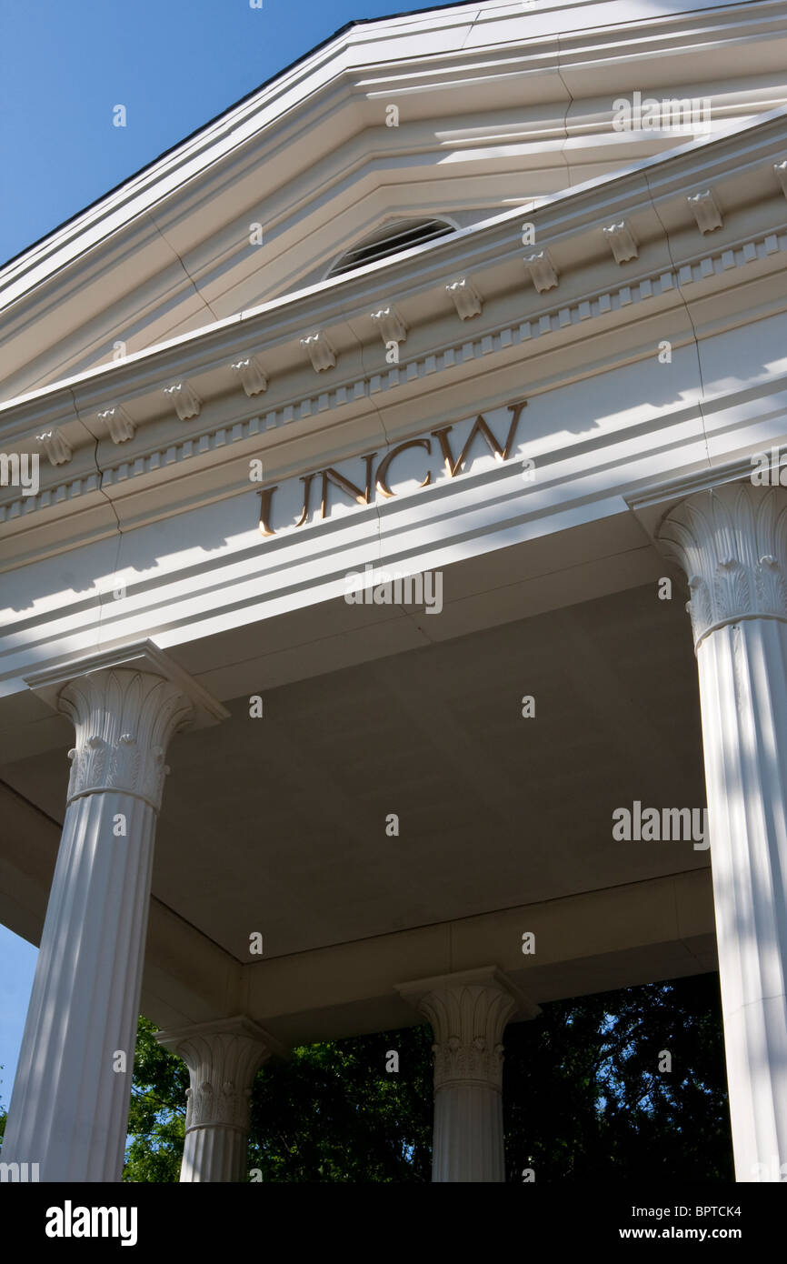 Columned building on the campus of the University of North Carolina, Wilmington. Stock Photo