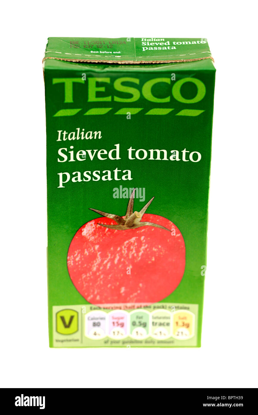 Carton container cooking italian passata sauce sieved tesco tescos