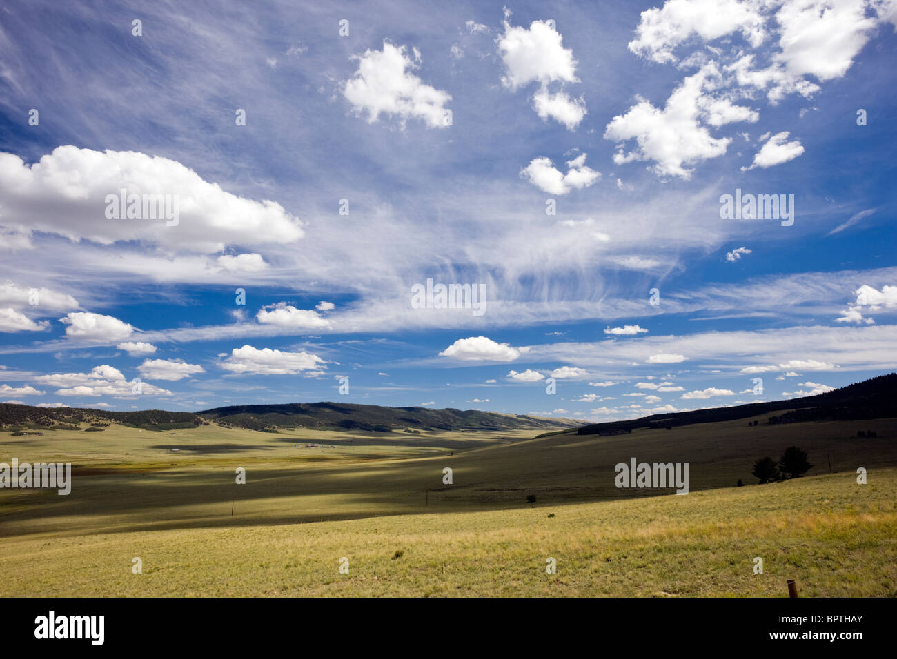 View to the east from Red Hill Pass, Park County, towards Pike National Forest, Colorado, USA Stock Photo