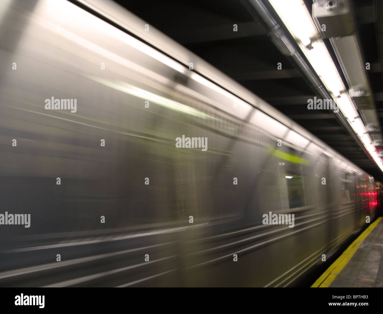 subway train in motion Stock Photo