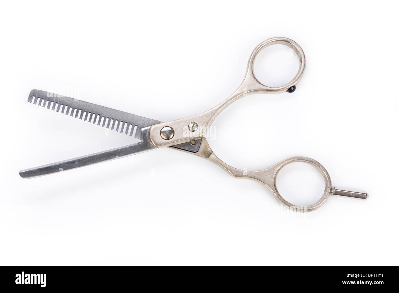 Hair Thinning Scissors with white background Stock Photo