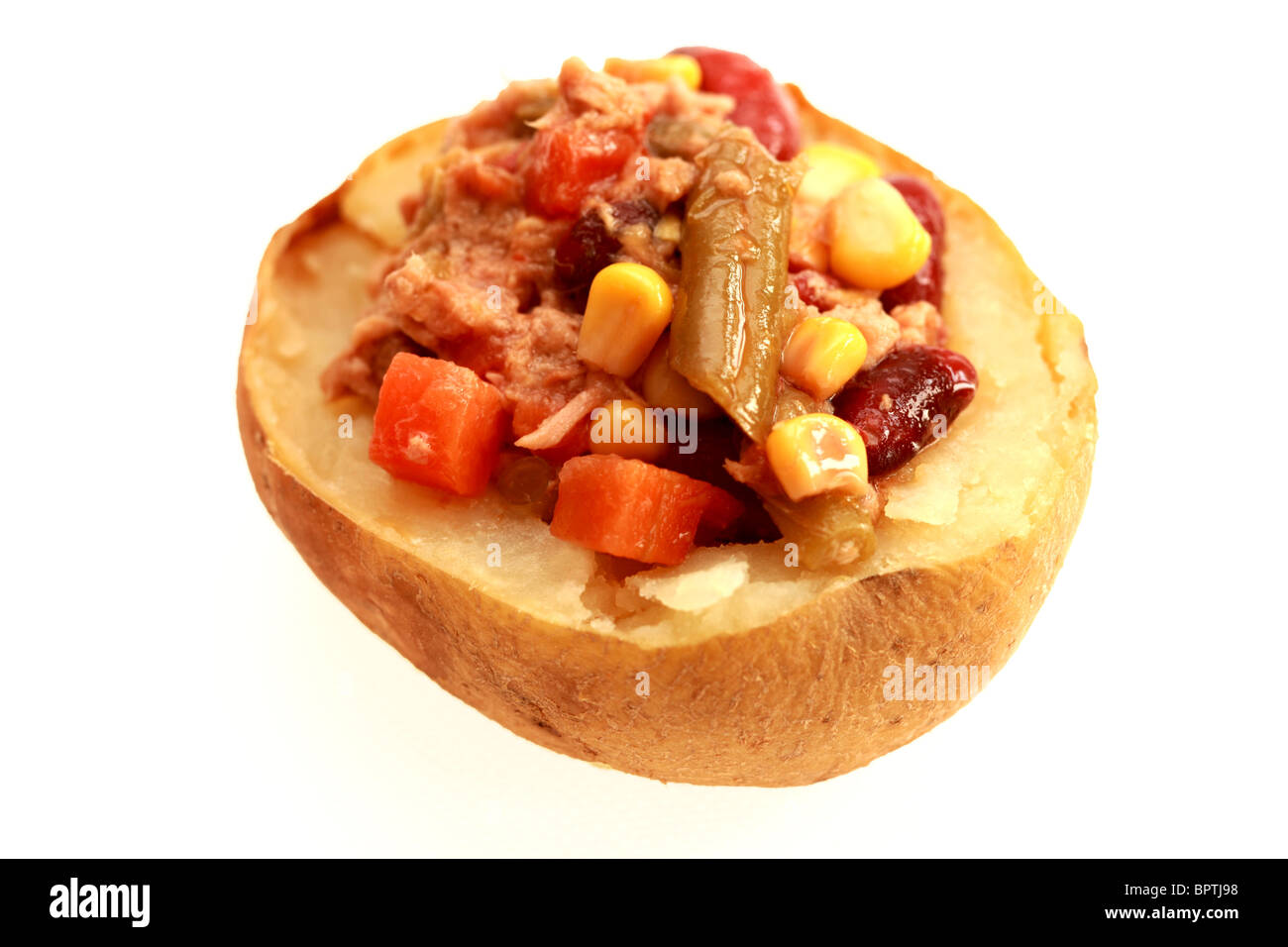 Jacket Potato with Tuna and Mixed Bean Salad Stock Photo Alamy