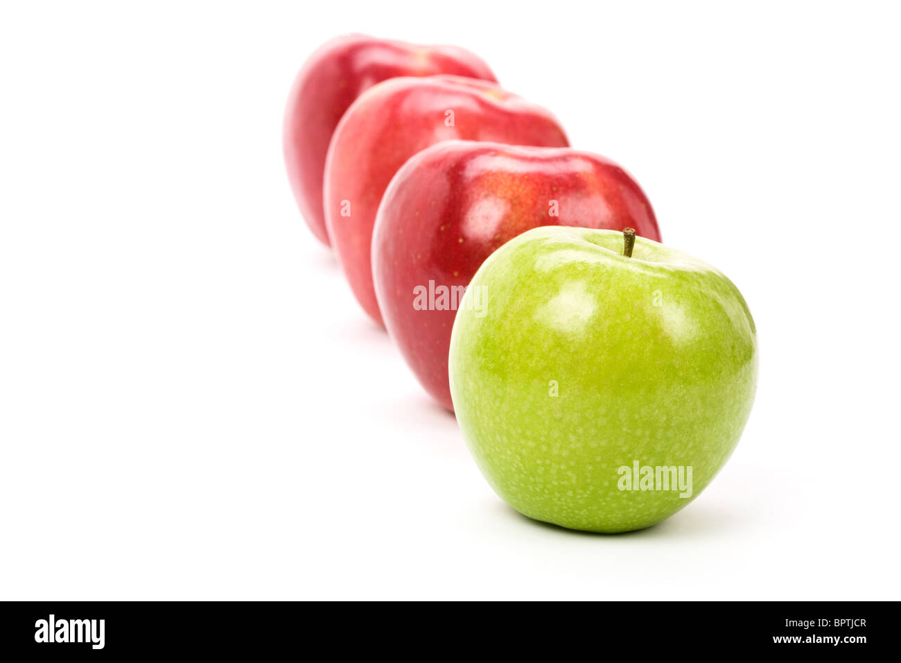 Green Apple red apple with white background, close up shot Stock Photo ...