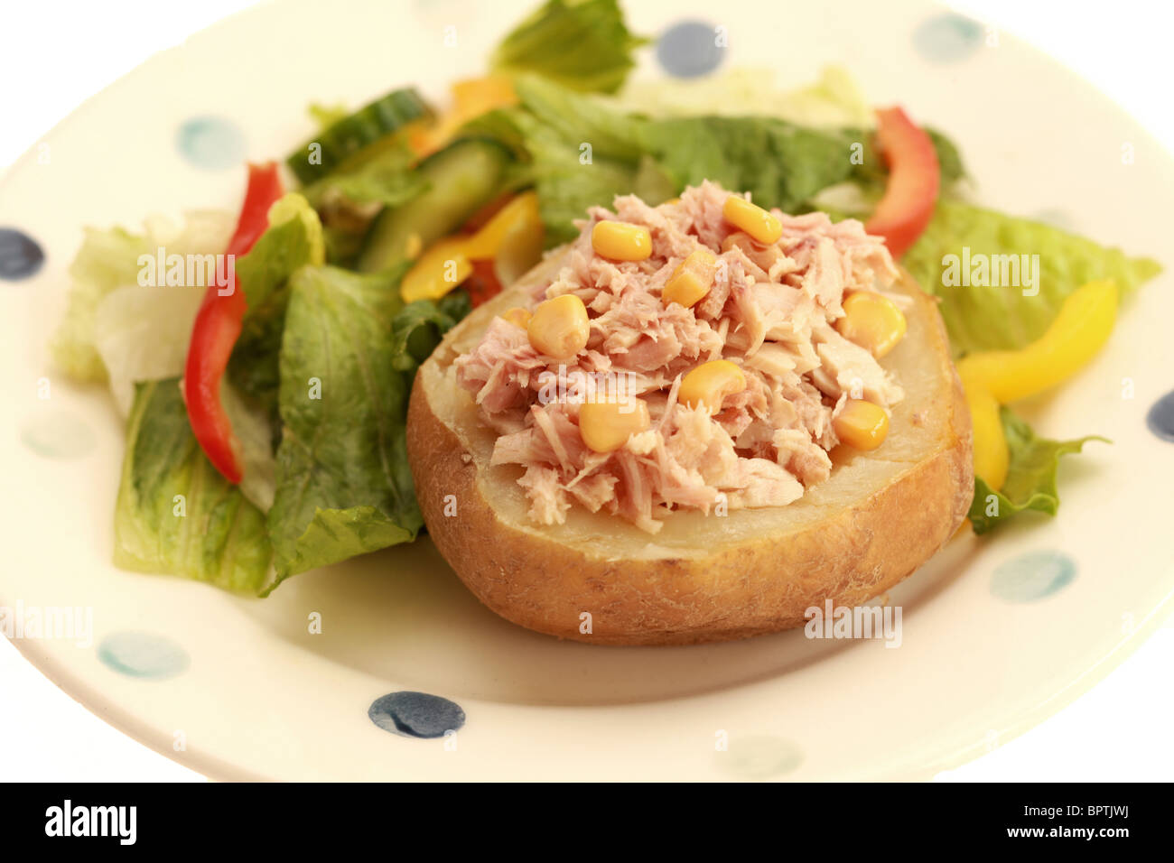 Jacket Potato with Tuna and Sweetcorn Stock Photo Alamy