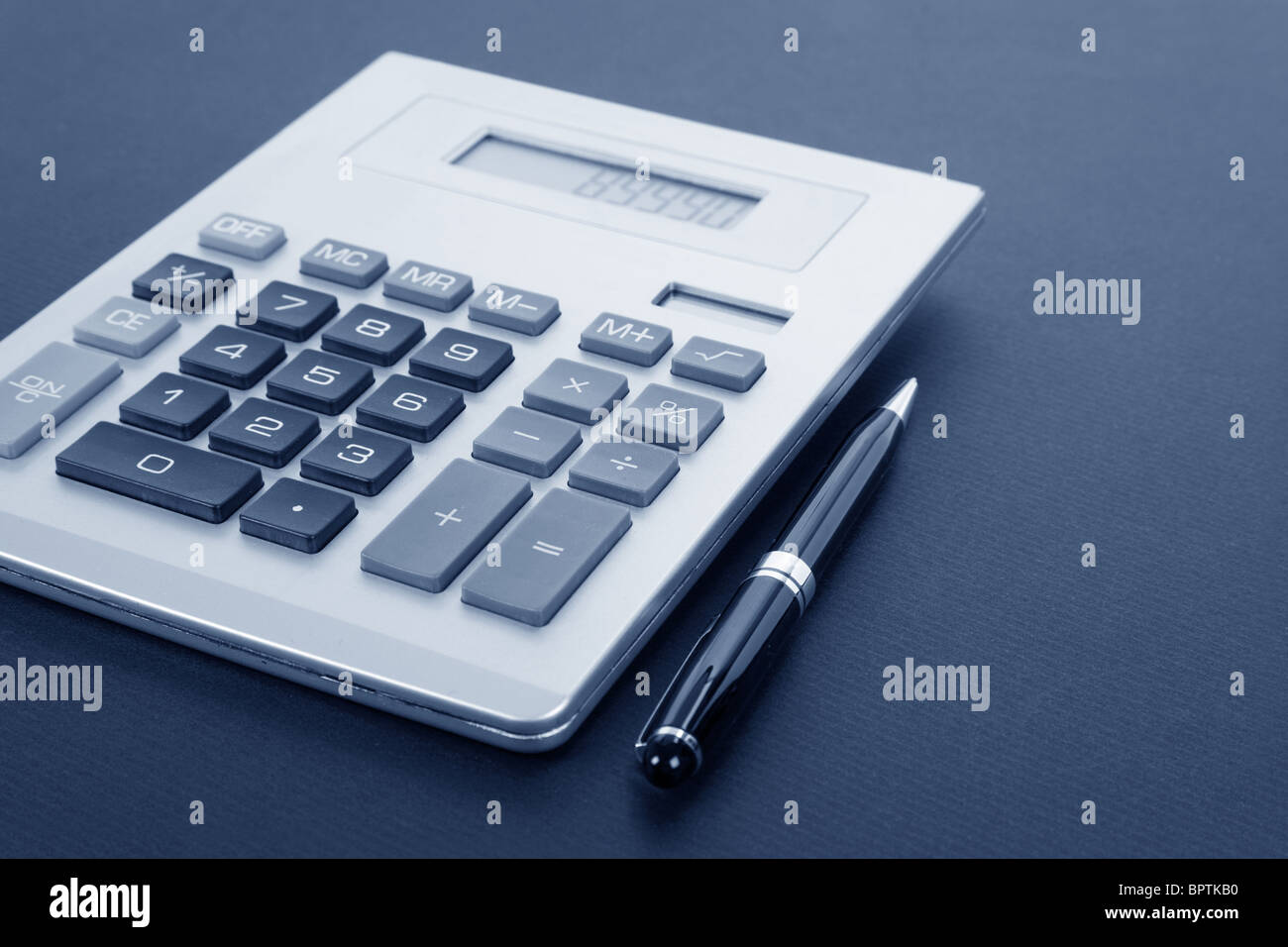 a calculator close up shot Stock Photo