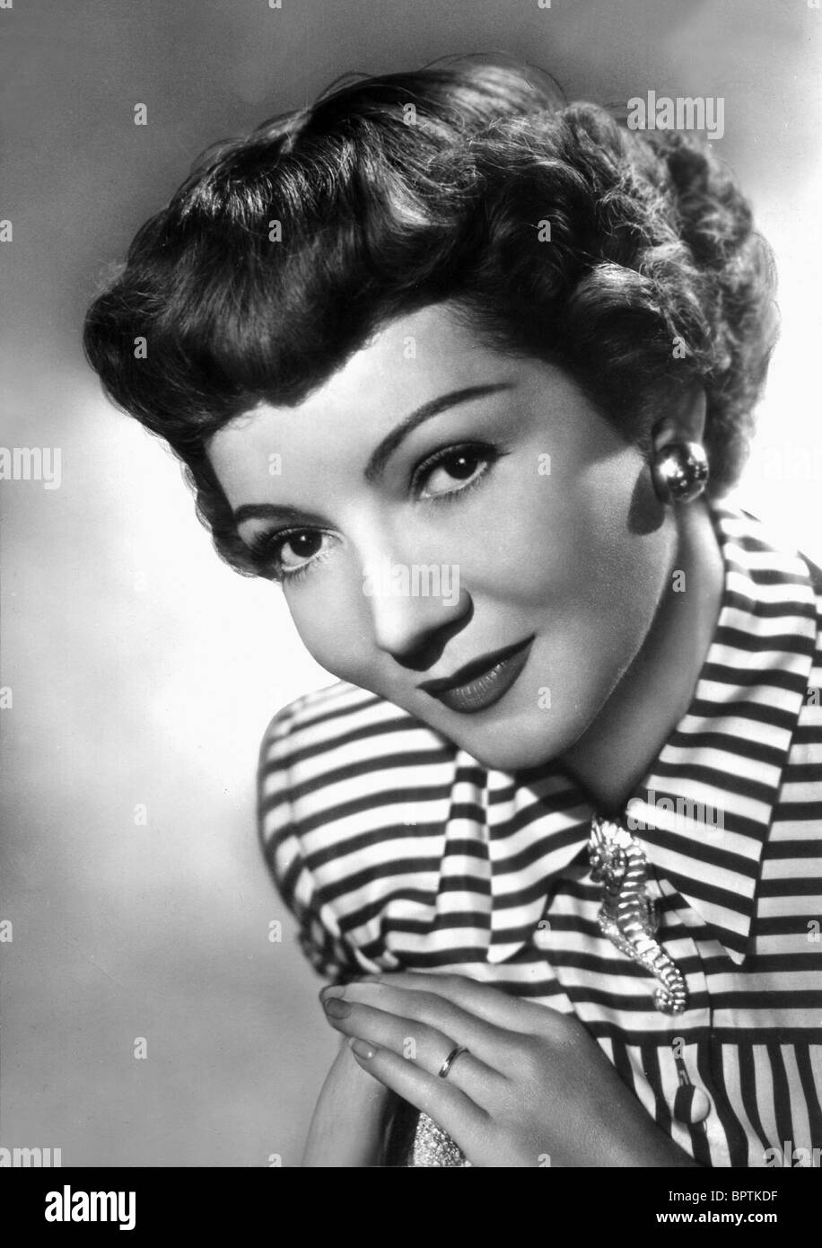 Claudette Colbert Looking Away in Close Up Portrait with Necklace High Quality P 
