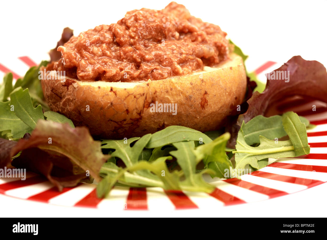 Jacket Potato with Minced Beef and Onions Stock Photo Alamy
