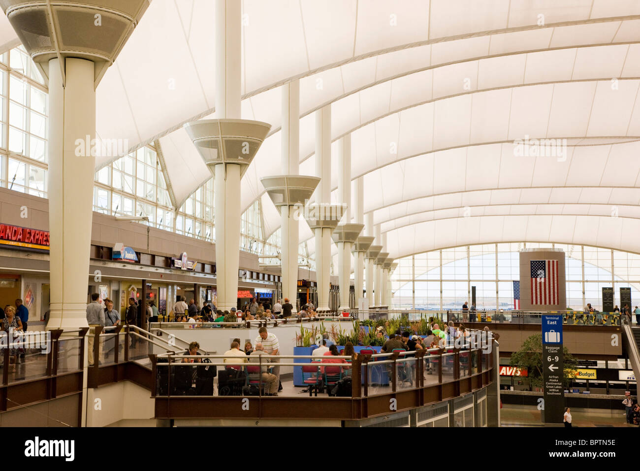 Interior view of the Denver International Airport, Denver, Colorado, USA Stock Photo