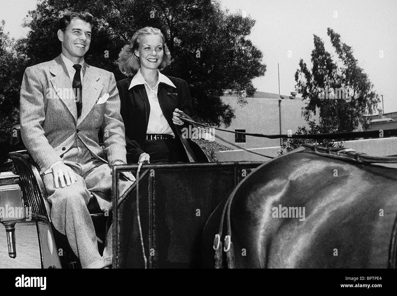 RONALD REAGAN & JANE WYMAN MARRIED ACTOR & ACTRESS (1941) Stock Photo