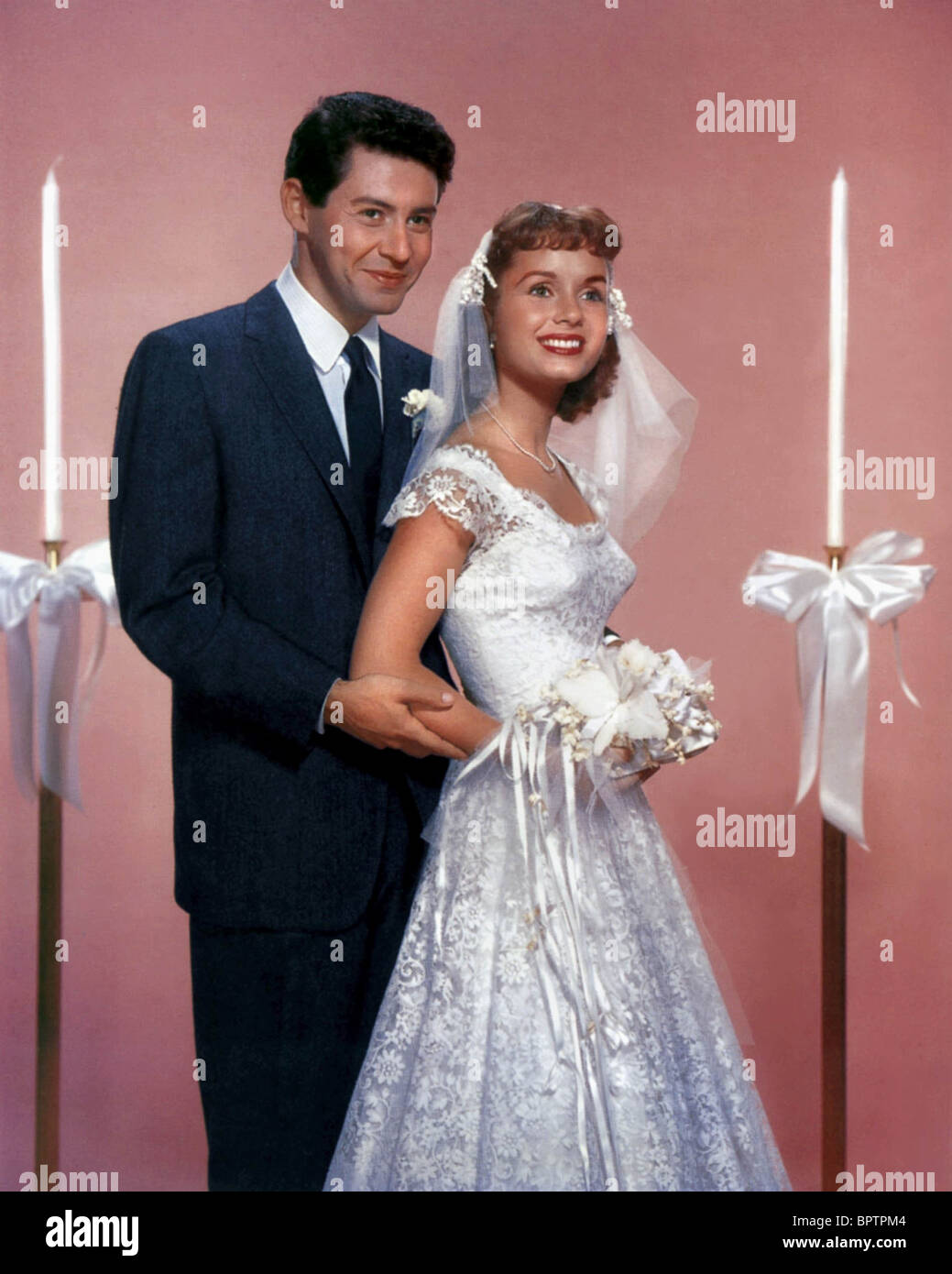 EDDIE FISHER & DEBBIE REYNOLDS ACTOR & ACTRESS (1955) Stock Photo