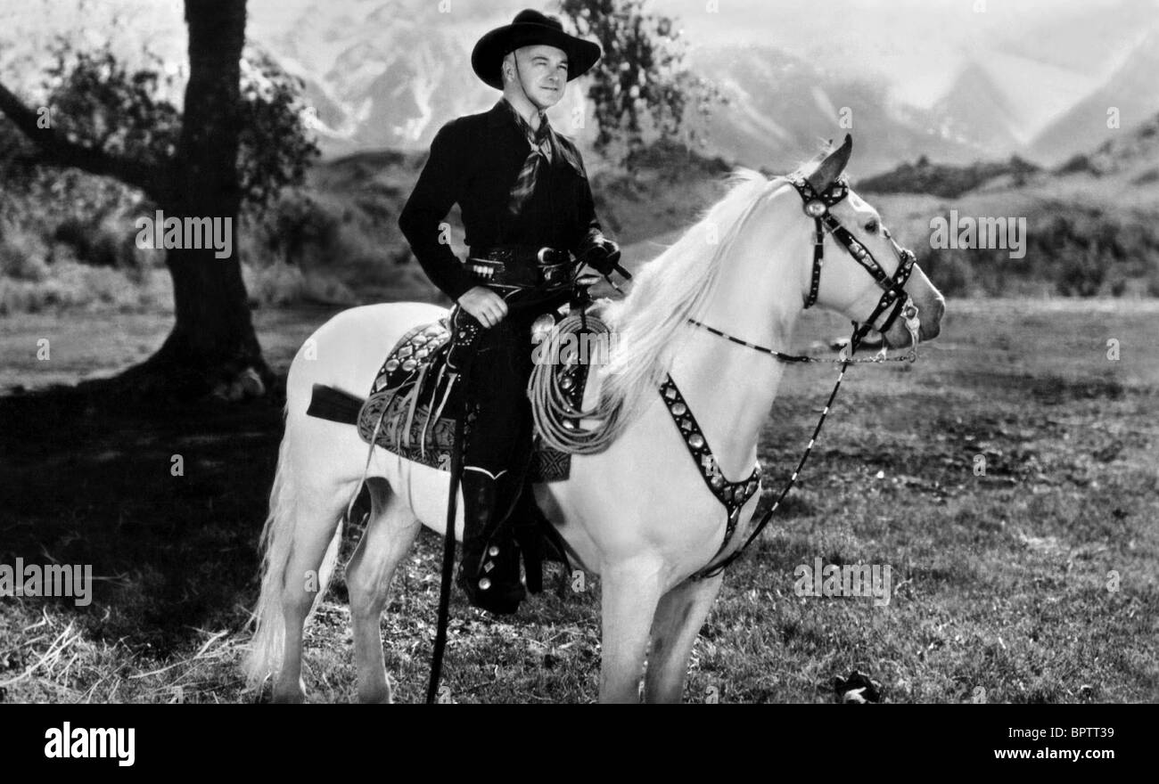 WILLIAM BOYD & TOPPER ACTOR & HORSE (1938) Stock Photo