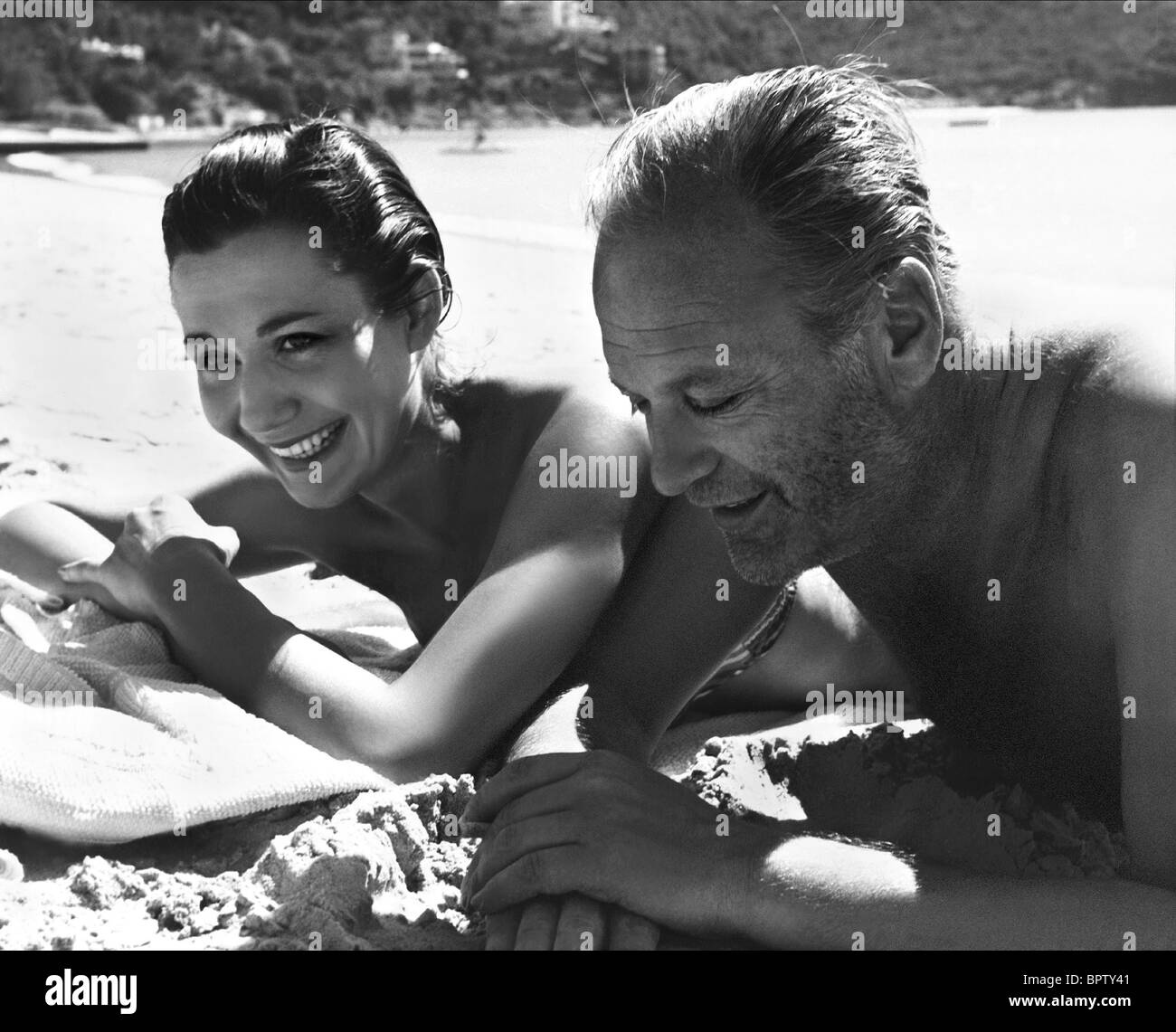 SIMONE BICHERON & CURD JURGENS ACTOR & WIFE (1959) Stock Photo