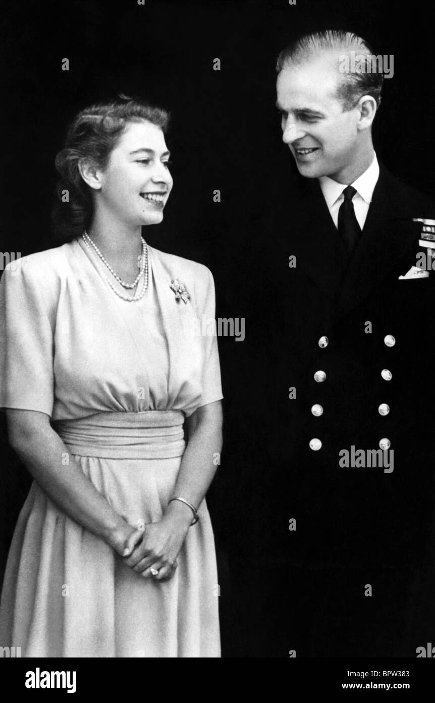 QUEEN ELIZABETH II & PRINCE PHILIP QUEEN & DUKE OF EDINBURGH 01 June 1947 Stock Photo