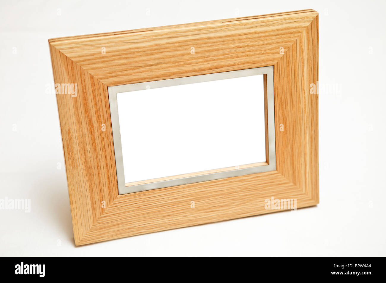 Modern wooden frame isolated on white Stock Photo Alamy