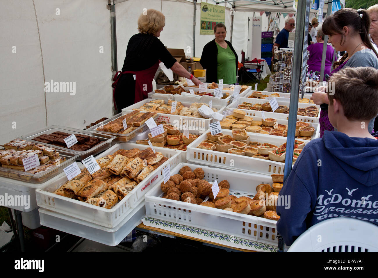 People enjoying the 2010 Welsh Food Festival at Glansevern Hall near
