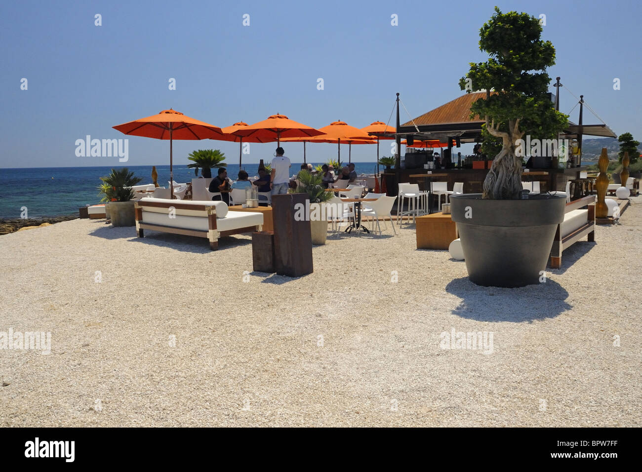 La Veleta Beach Bar, Avenida de Meditteraneo, Javea, Costa Blanca, Spain Stock Photo